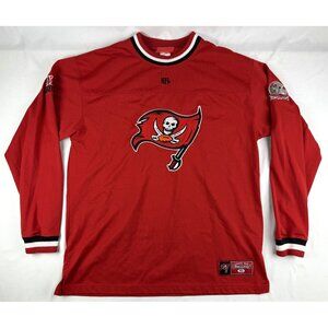VTG Tampa Bay Buccaneers NFL Men Red LS Pullover Logo NFC South Top Size L
